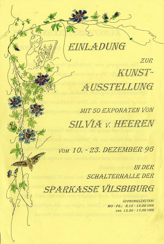 Ausstellung 1996 Silvia von Heeren in Sparkasse Vilsbiburg